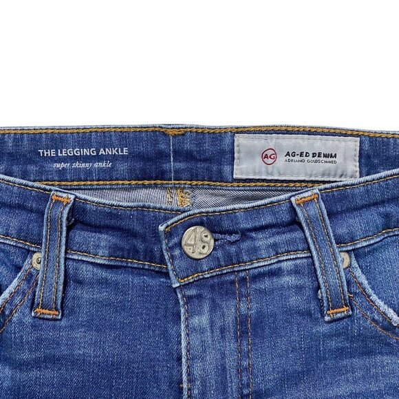 AG Adriano Goldschmied Jeans Women Sz 27R The Legging Ankle Super Skinny Ripped - Picture 3 of 16